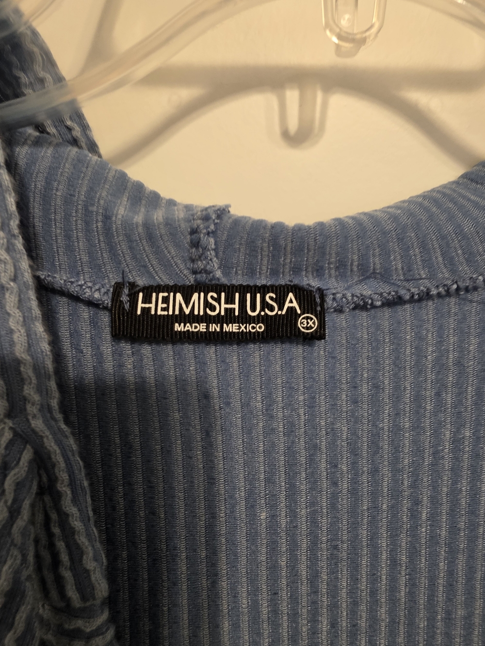 HEIMISH USA Blue Ribbed Hooded Short-Sleeve Dress - Picture 2 of 4